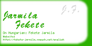 jarmila fekete business card